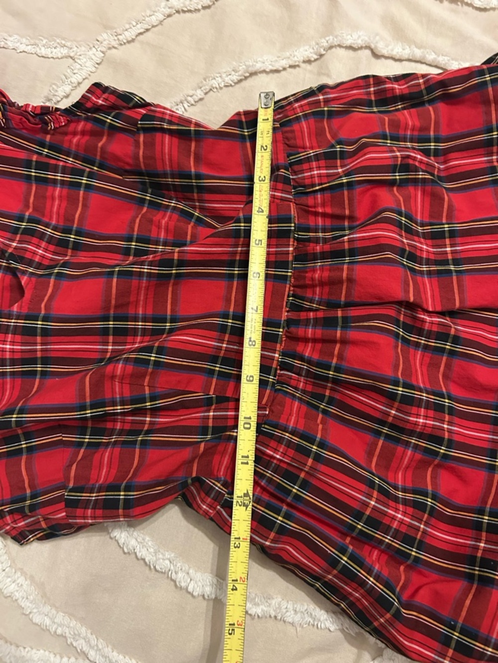J. Crew Red Plaid Ruffle-Sleeve Tiered Midi Dress - Picture 10 of 11